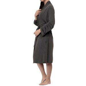 Barefoot Dreams MC Sand washed Jersey Midi Robe Dark Steel Blue, NWT - XS / S